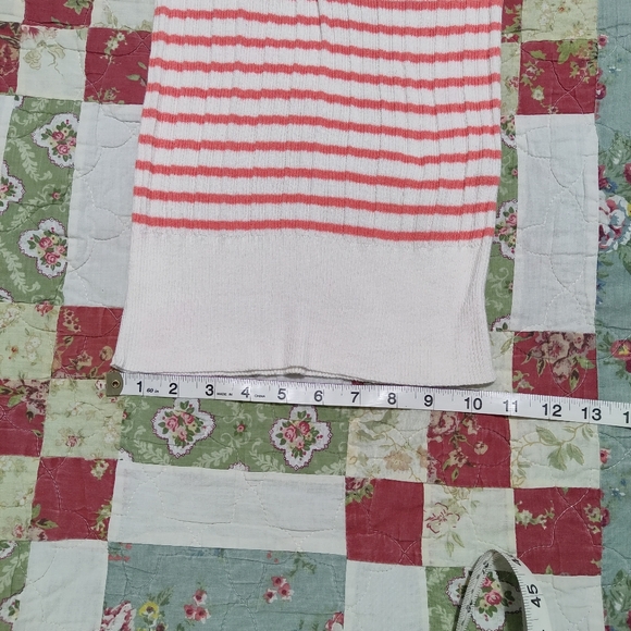 Mudd Junior's Ribbed V Neck Cotton Striped Sweater White & Orange Size Large - Picture 7 of 9